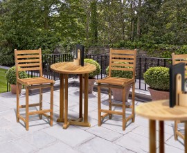 Sissinghurst Teak Bar Table and Stools Set