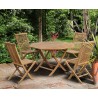 Lymington Octagonal 1.2m Folding Dining Set and 4 Newhaven Side Chairs