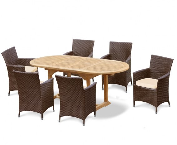 Oxburgh Bijou Double Leaf Extending Table & Verona Armchairs