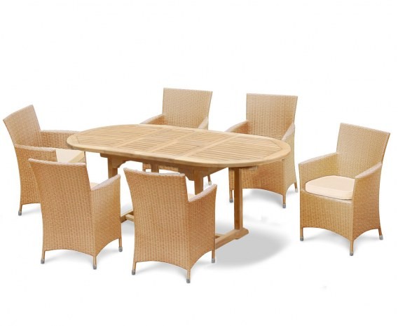 Oxburgh Bijou Double Leaf Extending Table & Verona Armchairs