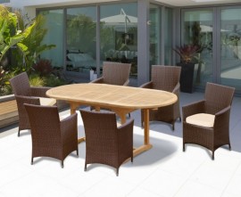 Oxburgh Bijou Double Leaf Extending Table & Verona Armchairs