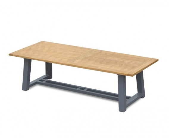 Blackrock Teak Trestle Garden Table with Aluminium Legs – 2.6 m
