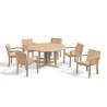 Berwick 1.5m Round Table and 6 Antibes Stacking Armchairs Set