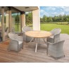 Diskus 4 Seater Circular Outdoor Dining Set with Eaton Woven Armchairs
