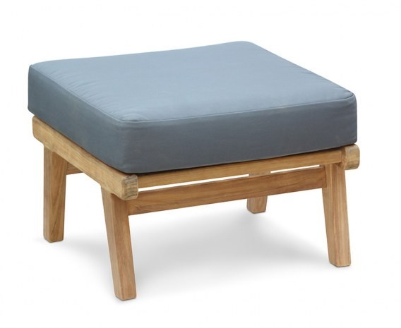 Belmont Mid-Century Ottoman, Teak Garden Footstool