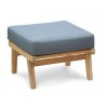 Belmont Mid-Century Ottoman, Teak Garden Footstool