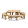 Sissinghurst Teak Round 1.5m Dining Set with Curved Benches