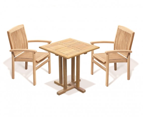 Sissinghurst 70cm Square Table and 2 Cannes Stacking Chairs Set