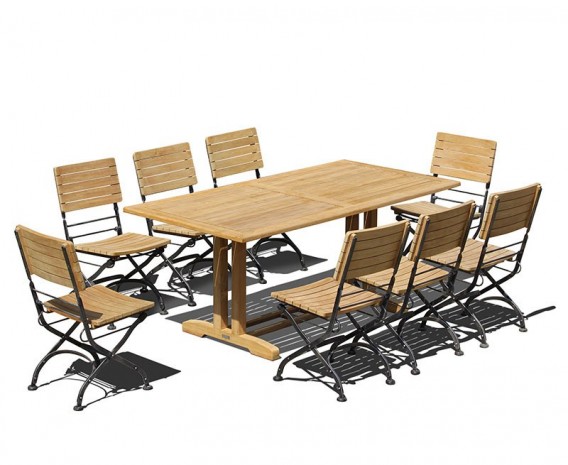 Cornwall 8 Seater Rectangular 1.8m Table with Café Chairs