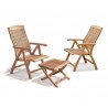 Cannes Garden Reclining Chairs Set with Footrest