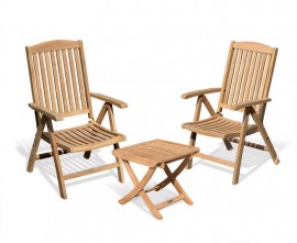 Tewkesbury Garden Reclining Chairs Set with Footrest