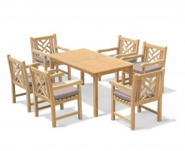 Hampton 6 Seater Rectangular 1.5m Dining Set with Chartwell Armchairs