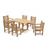 Winchester 6 Seater Teak 1.5m Rectangular Table with Chartwell Chairs