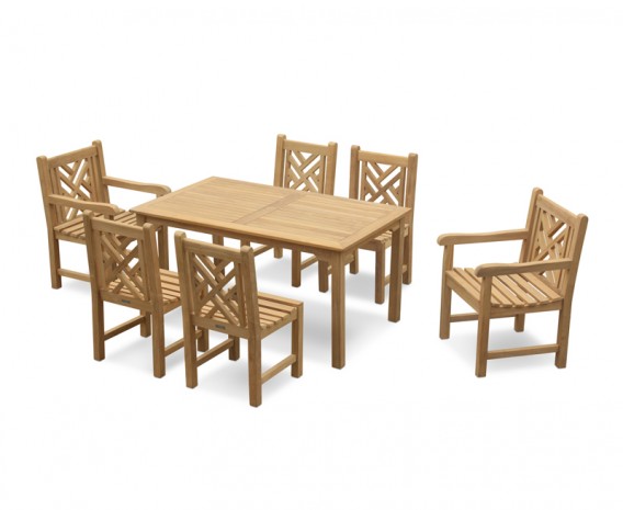 Hampton 6 Seater Rectangular 1.5m Dining Set with Chartwell Chairs