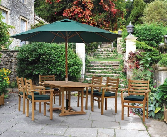 Oxburgh Bijou 6 Seater Single Leaf Extending Table 1.2-1.8m with Sussex Stacking Armchairs