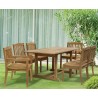 Winchester 6 Seater Teak 1.5m Rectangular Table with Winchester Armchairs and Side Chairs