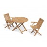 Chester 2 Seater Folding Round Dining Set with Low Back Armchairs