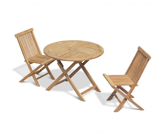Chester 2 Seater Folding Round Dining Set with Low Back Dining Chairs