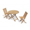 Chester 2 Seater Folding Round Dining Set with Low Back Dining Chairs
