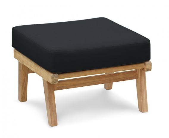 Belmont Mid-Century Ottoman, Teak Garden Footstool