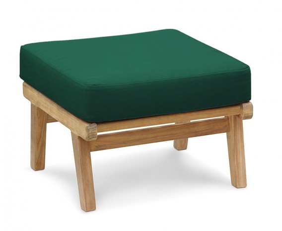 Belmont Mid-Century Ottoman, Teak Garden Footstool