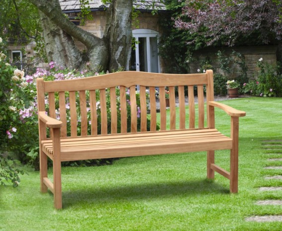 Austen Teak Garden Bench, Flat Pack - 1.5m