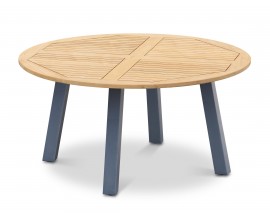 Diskus Round Teak Outdoor Table with Steel Legs - 1.5m