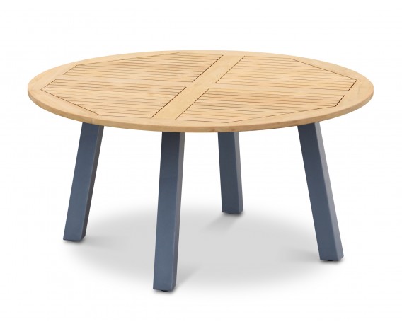 Diskus Round Teak Outdoor Table with Steel Legs - 1.5m