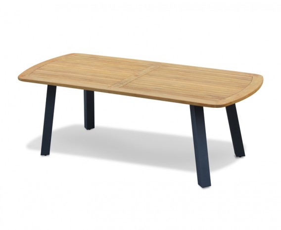 Diskus Teak Oval Garden Dining Table with Steel Legs - 2.2m