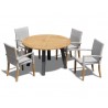 Diskus Teak and Aluminium Garden Table and Stacking Chairs Set