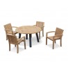 Diskus Teak and Aluminium Dining Set with 4 Stacking Chairs