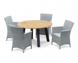 Diskus Round Garden Dining Set with Woven Chairs