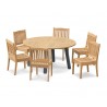 Disk 1.5m Garden Table with 6 Winchester Stacking Chairs