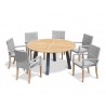 Diskus 6 Seater Teak & Metal 1.5m Dining Set with St. Moritz Armchairs