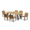 Diskus 6 Seater Teak & Metal 2.2m Dining Set with Antibes Armchairs