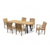 Diskus 6 Seater Teak & Metal 2.2m Dining Set with Cannes Armchairs