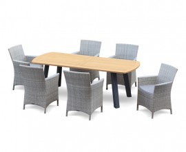 Diskus Garden Table with Verona Woven Armchairs