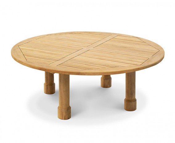 Orion Teak Round Garden Dining Table, Round Leg - 2m