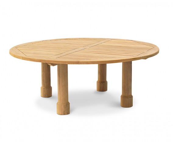 Orion Teak Round Garden Dining Table, Round Leg - 2m