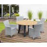 Diskus 4 Seater Teak & Metal 1.3m Dining Set with Verona Armchairs