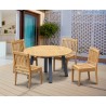 Diskus 4 Seater Teak & Metal 1.3m Dining Set with Winchester Chairs