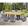 Diskus 6 Seater Teak & Metal 2.2m Dining Set with Verona Armchairs