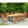 Diskus 8 Seater Teak & Metal 2.2m Dining Set with Winchester Chairs