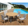 Diskus 4 Seater Teak & Metal 1.3m Dining Set with St. Moritz Armchairs