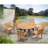 Diskus 6 Seater Teak & Metal 1.5m Dining Set with Antibes Armchairs