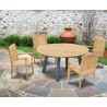 Diskus 4 Seater Teak & Metal 1.5m Dining Set with Cannes Armchairs