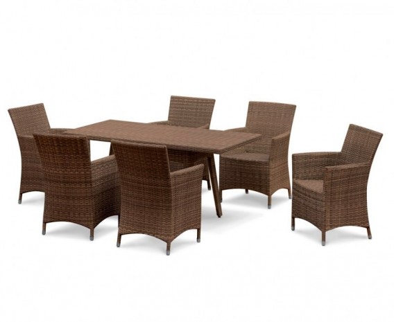 Verona 6 Seater Rattan Outdoor Dining Set with 1.6m Table