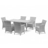 Verona Rattan Garden Dining Set - Grey Marble