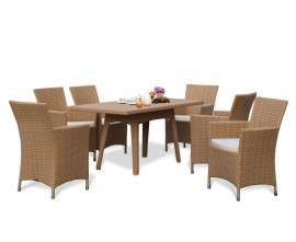 Verona Woven Garden Dining Set - Honey Wicker