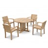 Berwick 4 Seater Teak Drop-Leaf Dining Set with Monaco Stacking Chairs